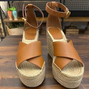 Tory Burch Wedge Platform Espadrilles. Perfect condition. Original dust bag.